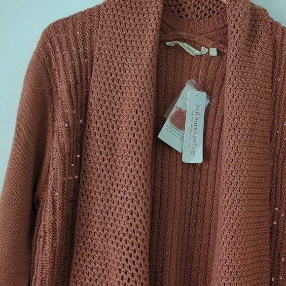 Soft Surroundings Pink Cardigan Sweater - Picture 5 of 8